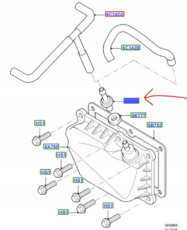 ZAWÓR ODMY 1.25 1.4 FORD FIESTA 08- MONDEO FOCUS 1702150 _ 96MF-6A666-EB