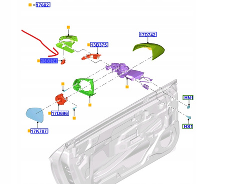PROJEKTOR OŚWIETLENIA PROGU LEWY FORD MUSTANG 2630169 _ FR3B-13B399-AD