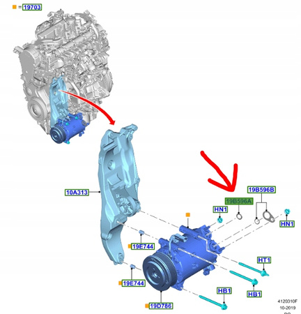 PODKŁADKI USZCZELKI KLIMATYZACJI FORD _ 5181037 _ DS7H-19D690-AA