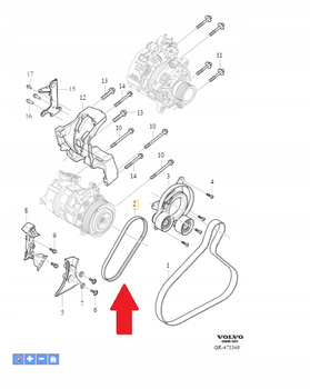 PASEK 3PK POMPY WODY 2.0 D4 VOLVO XC90 XC60 2020- S90 V90 2021- OE 31430733
