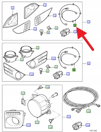 WIĄZKA LAMPY PRZECIWMGIELNEJ FORD FIESTA FUSION 01- 1332172 _ 4S6T-14369-AA