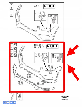 OSŁONA ZDERZAKA PRZÓD VOLVO XC90 2016-2019 OEM/OE 40000009