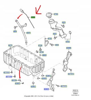 BAGNET POZIOMU OLEJU FOCUS MK2 GALAXY MK3 2006- 1255770 _ 3M5Q-6750-BC