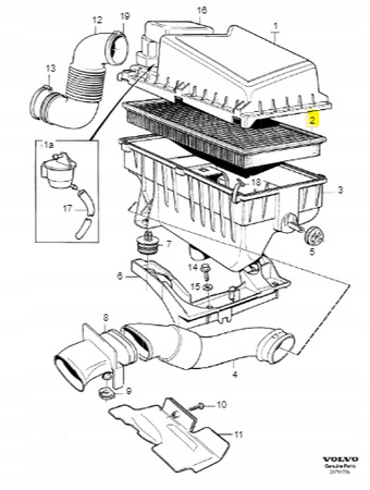 WKŁAD FILTRA POWIETRZA D5 2.5 VOLVO 850 S70 V70 1996- OE 9445776