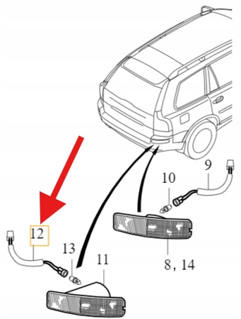 OPRAWKA ŻARÓWKI ŚWIATŁA PRZECIWMGIELNEGO TYŁ VOLVO XC90 2003- OE 8693010
