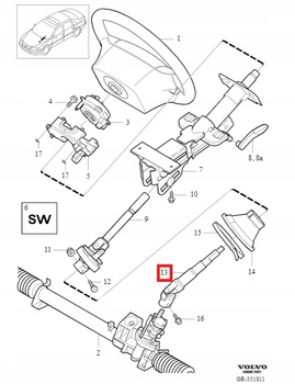 WAŁEK KOLUMNY KIEROWNICZEJ VOLVO S80 I 99-06r