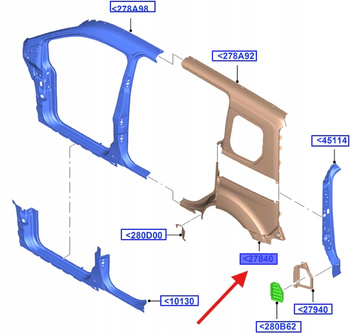 NADWOZIE TYŁ LEWA STRONA FORD TRANSIT 2013- 1819886 _ DT11-K27851-AA