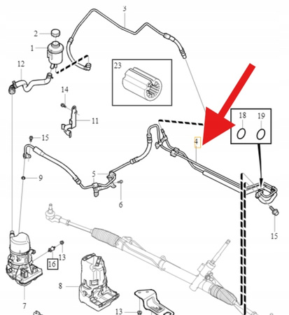 PRZEWÓD WSPOMAGANIA KIEROWNICY VOLVO XC60 2011- OE 32400231