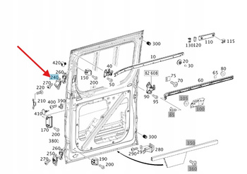 RYGIEL ODBOJU DRZWI PRZESUWNYCH MERCEDES SPRINTER W906 OE A9067660261