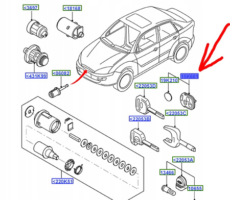 PILOT KLUCZYK FOCUS 1998- MONDEO 2000- CONNECT 07- _ 1233541 _ 98AG-15K601-AD