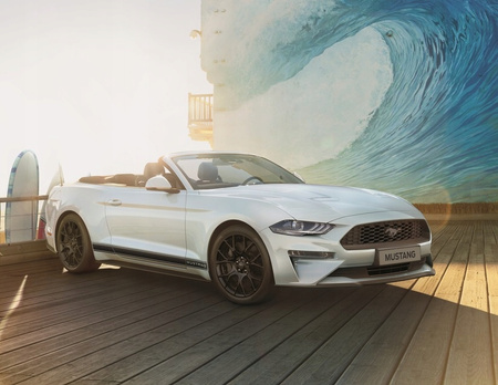 POTRÓJNE PASY BOCZNE FORD MUSTANG 18- GLOSS BLACK