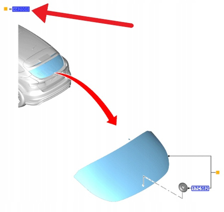 SZYBA CIEMNA KLAPY TYLNEJ FORD FOCUS KOMBI 2018- 2629261 _ JX7B-N42004-BD
