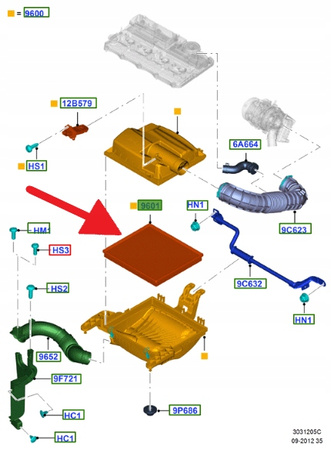 FILTR POWIETRZA 2.2 TDCi CUSTOM TRANSIT 2006- 2014- 1741459 _ CC11-9601-CB