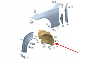 NADKOLE PRAWY PRZÓD MERCEDES C klasa W206 OE A2068807404