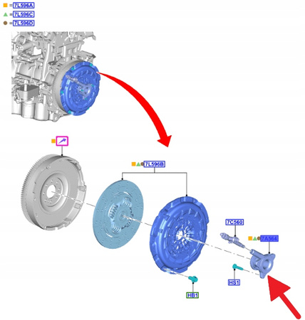 SIŁOWNIK SPRZĘGŁA 2.2 TDCi 2.0 ECOBLUE FORD TRANSIT 2011515 _ GK21-7A564-BA