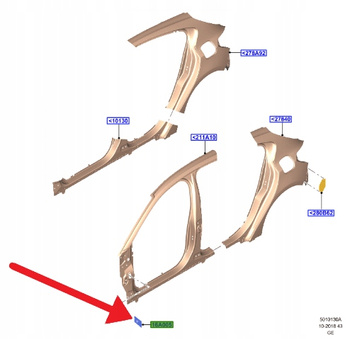 UCHWYT BŁOTNIKA PRZÓD LEWY PRAW FORD FOCUS 2018- 2204681 _ JX7B-A16C076-AA
