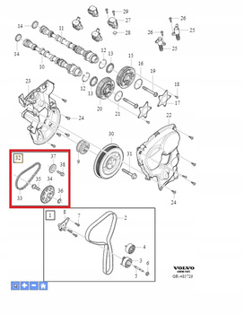 ZESTAW ŁAŃCUCHA POMPY OLEJU D5 2.0 XC60 XC90 V60 V90 OE 31320737