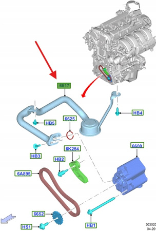 PRZEWÓD POWROTU OLEJU 2.3 EB FORD MUSTANG 2015- OE 2413600 _ LR3E-6622-AA