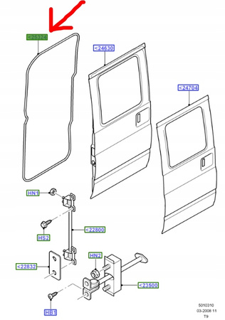 USZCZELKA DRZWI BOKU TYŁ FORD TRANSIT 2000-144737770-YC15-D25324-BD