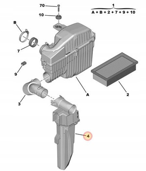 WLOT POWIETRZA CITROEN C3 AIRCROSS C4 CACTUS DS3 208 OE 9677186180