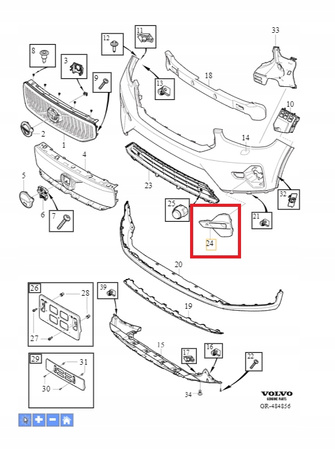 KRATKA ATRAPA ZAŚLEPKA HALOGENU LEWA VOLVO EX40 XC40 2023- C40 OE 32347386