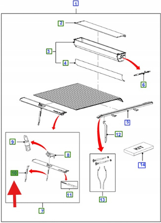 PAS POKRYWY BAGAŻOWEJ FORD RANGER 2011- OE 1867873 _ A66SX-26501C10-JA