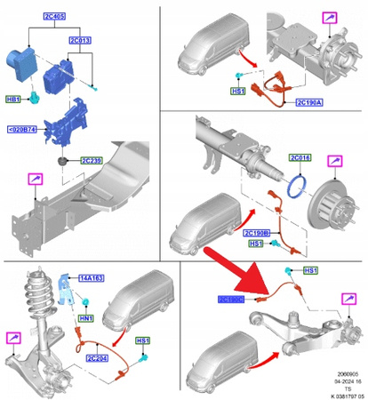 CZUJNIK ABS FORD TRANSIT Mk8 2022- OE 2546883 _ NK41-2C190-AC