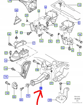 PODUSZKA SKRZYNI BIEGÓW FORD GALAXY Mk1 1997-2000 _1089032_XM21-6A026-AA