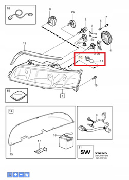 Oprawka z żarówką, kierunkowskaz Volvo OE 8662986