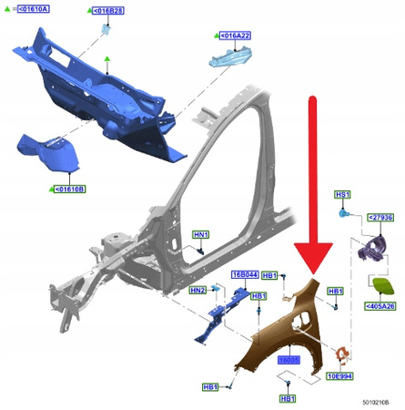 BŁOTNIK LEWY PRZÓD FORD KUGA 2020- 2547719 _ LV4B-S16009-AJ