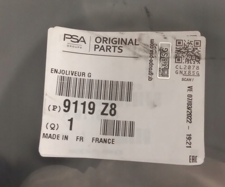 Osłona wewnętrzna drzwi przesuwnych lewa Jumpy III OE 9119Z8