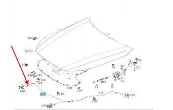 LINKA OTWIERANIA MASKI MERCEDES E W213 W238 CLS W257 OE A257880230464