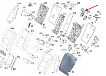 ZATRZASK OPARCIA KANAPY LEWY TYŁ MERCEDES OE A2059200576