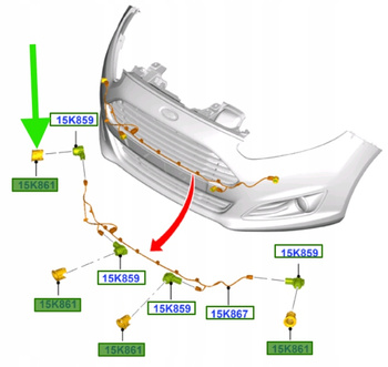 KOSZYK CZUJNIKA PARKOWANIA PRZÓD FORD OE FIESTA 2013-2019 C1BT-15D851-AA