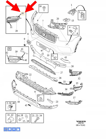 ZAŚLEPKA HAKA HOLOWNICZEGO PRZÓD VOLVO XC90 2016- 2019 OEM/OE 31353363
