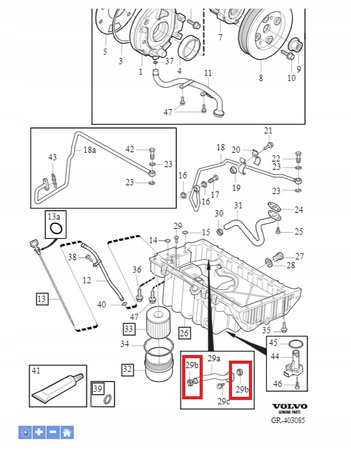 Uszczelka turbosprężarki Volvo OE 31251439