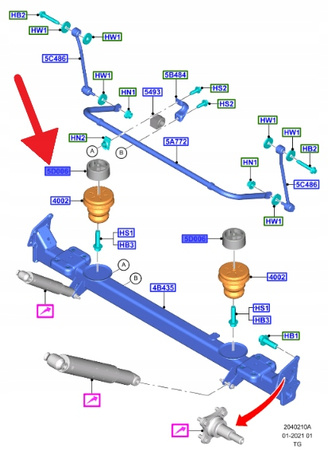 ODBÓJ RESORA TYŁ FORD TRANSIT 2014- 2019 OE 2215635 _ FK31-5K812-AB