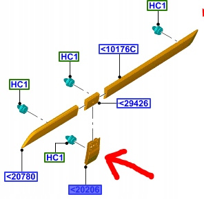 LISTWA POD WLEWEM PALIWA TRANSIT CUSTOM 2012- 1827891 _ BK21-V20206-BCXWAA