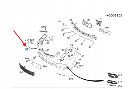 ZAŚLEPKA HAKA HOLOWNICZEGO PRZÓD MERCEDES E W212 OE A21288501269197