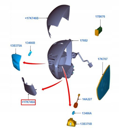 OBUDOWA NAKŁADKA LUSTERKA PRAWA FORD KUGA Mk1 2008- _ 1553159 _ 8V41-17E730-AB