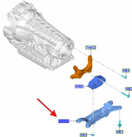 ŁAPA SKRZYNI BIEGÓW MT82 2.3L EB FORD MUSTANG 2015- 5270710 _ FR3C-5060-DB