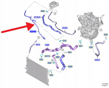 PRZEWÓD CHŁODZENIA WODY 1.0 EB FORD FOCUS 2018- 2291245 _ JX61-8C289-GE