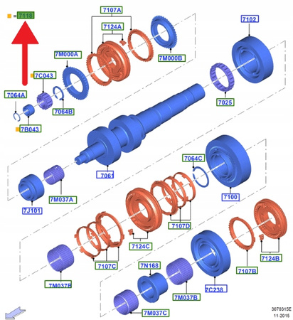 ŁOŻYSKO WAŁKA SKRZYNI BIEGÓW MT82 MUSTANG 2015- OE 5100933 _ BR33-7A043-AA