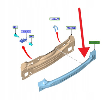 PAS TYLNY ZEWNĘTRZNY FORD FOCUS HATCHBACK 2018- 2609650 _ JX7B-A40324-BA