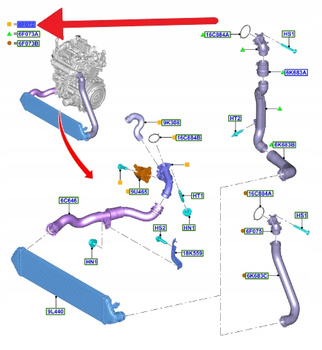 PRZEWÓD CHŁODNICY POWIETRZA 1.5 EB FORD FOCUS 19- 2420503 _ JX61-6F072-EA