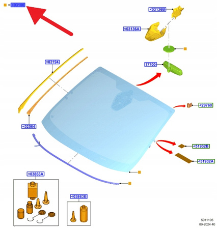 SZYBA PRZEDNIA OGRZEWANA FORD PUMA Mk2 2019- OE 2458338 _ L1TB-A03100-BE
