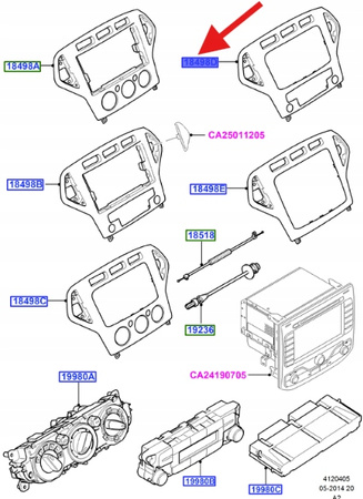 RAMKA PANELU RADIA FORD MONDEO 2007- 2014 OE 1459998 _ 7S71-18522-DD37QC