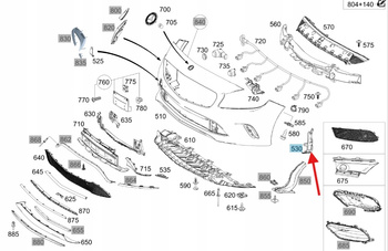 LEWY ŚLIZG SZYNA ZDERZAKA PRZÓD MERCEDES A klasa W176 OE A1768852100