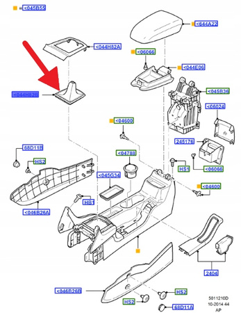 MIESZEK OCHRONNY DŹWIGNI ZMIANY BIEGÓW FOCUS 2004- 4M51-A045B79-EG3ZHE