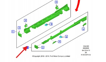 PRZEDŁUŻENIE LISTWY PROGOWEJ FIESTA 2012- 2009166 _ AMC1BJ-B10146-BDXWAA
